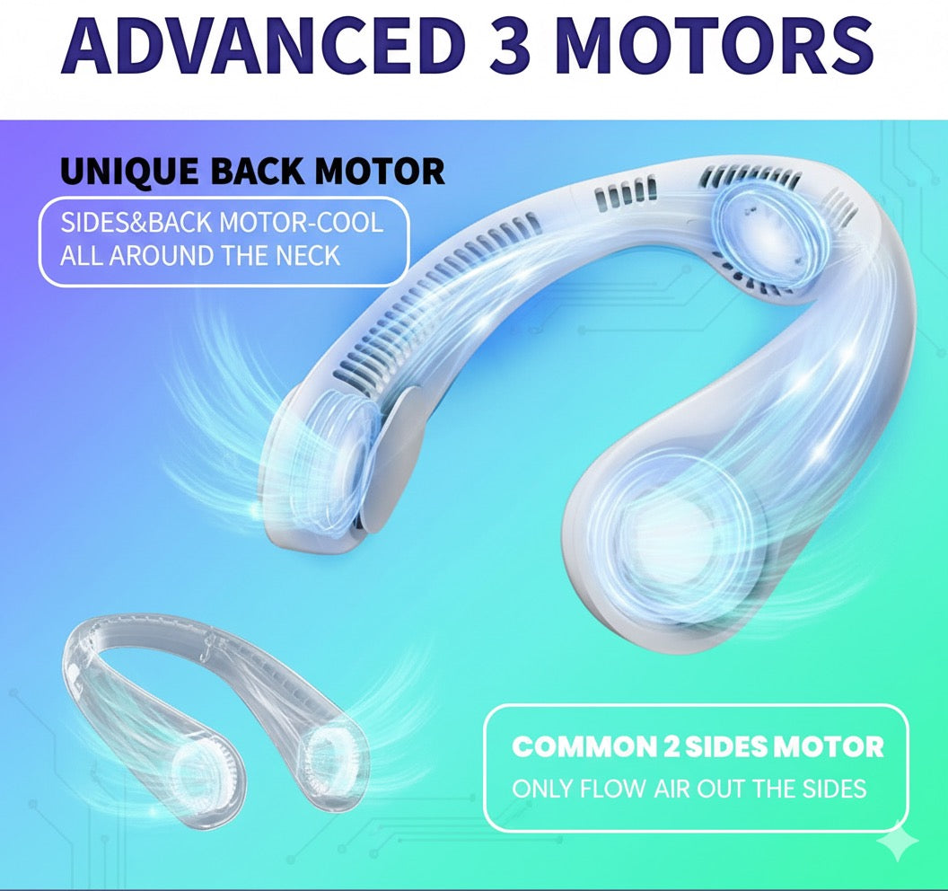 Aero-Chill Portable Blade-less Rechargeable Neck Fan By ZapifyMe.in