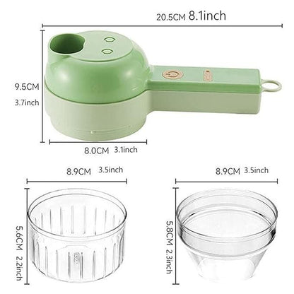 MultiChop Cordless Chef 4-in-1 Portable Electric Vegetable Cutter by ZapifyMe.in