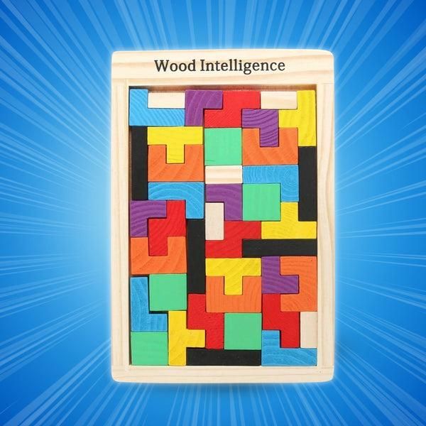 BlockIQ Wooden Intelligence Tetris Puzzle by ZapifyMe.in
