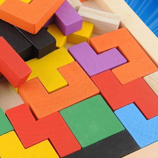 BlockIQ Wooden Intelligence Tetris Puzzle by ZapifyMe.in