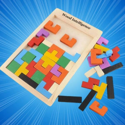 BlockIQ Wooden Intelligence Tetris Puzzle by ZapifyMe.in