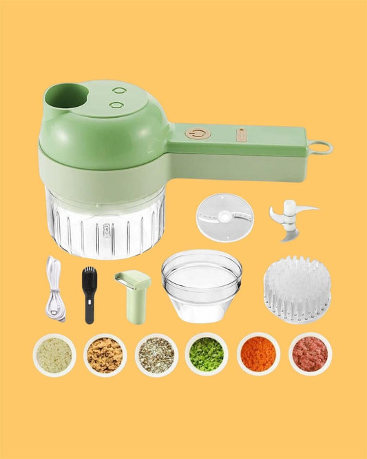 MultiChop Cordless Chef 4-in-1 Portable Electric Vegetable Cutter by ZapifyMe.in
