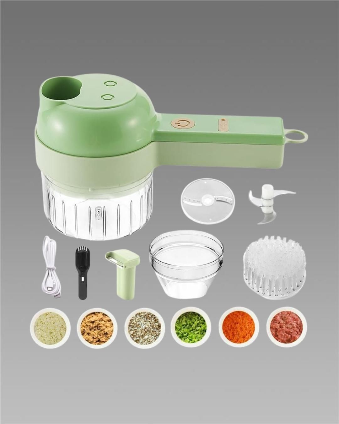 MultiChop Cordless Chef 4-in-1 Portable Electric Vegetable Cutter by ZapifyMe.in
