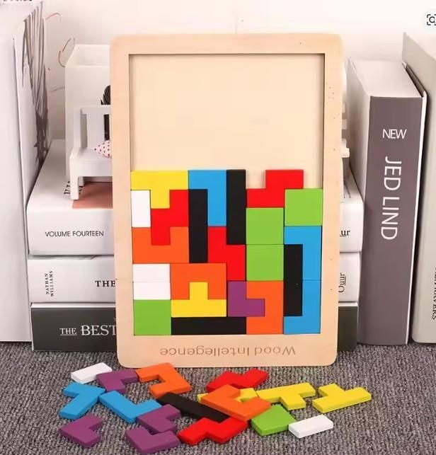 BlockIQ Wooden Intelligence Tetris Puzzle by ZapifyMe.in