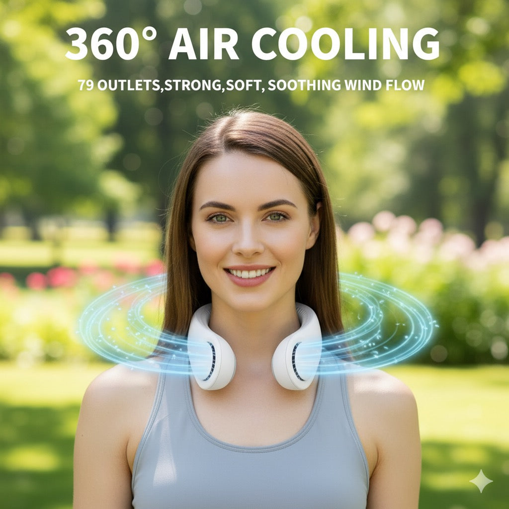Aero-Chill Portable Blade-less Rechargeable Neck Fan By ZapifyMe.in